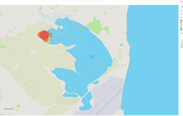 Επίπεδα συγκέντρωσης μολύβδου στις Αλυκές Λάρνακας